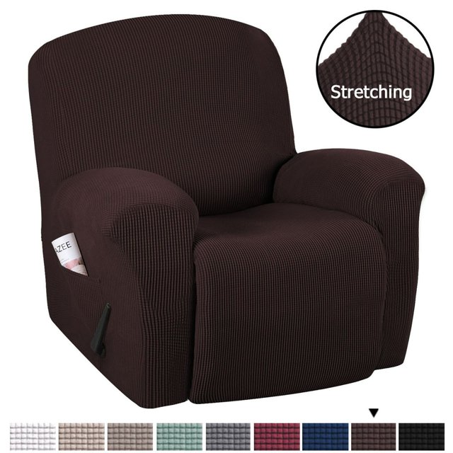 Housse Extensible pour Fauteuil Inclinable en Spandex Jacquard 1 Pce 2024 Bleu Marine