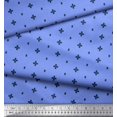 thumbnail image 2 of Soimoi Blue Silk Fabric Geometric Plus Sign & Jamdani Print Sewing Fabric Yard 42 Inch Wide, 2 of 2