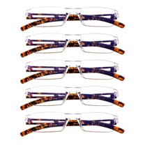 5 Pairs Reading Glasses, Blue Light Blocking Glasses, Computer Reading Glasses for Women and Men, Fashion Square Eyewear Frame (Tortoise, 2.75 Magnification)