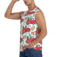 thumbnail image 3 of Lsque Watercolor Red Truck And Fir Tree Print Men's Cotton Blend Sleeveless Muscle Shirts (S-3XL)- Moisture Wicking, Odor Protection, UPF 30+,X-Large, 3 of 8
