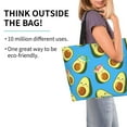 thumbnail image 3 of Bingfone Canvas Tote Bag for Women with Inner Pocket Aesthetic Cute Shopping Tote Bags Reusable Grocery Bags-Flowers Avocado, 3 of 9