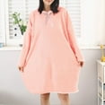 thumbnail image 6 of Meichang Short Robes for Women Oversized Loose Fit Long Sleeve Hooded Robe Cozy Soft Pullover Bathrobe, 6 of 6