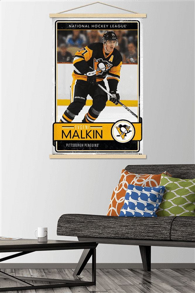 NHL Pittsburgh Penguins - Evgeni Malkin 16 Wall Poster with Wooden Magnetic Frame, 22.375" x 34"