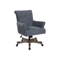 thumbnail image 3 of Megan Office Chair in Navy Fabric with Grey Wash Wood, 3 of 7
