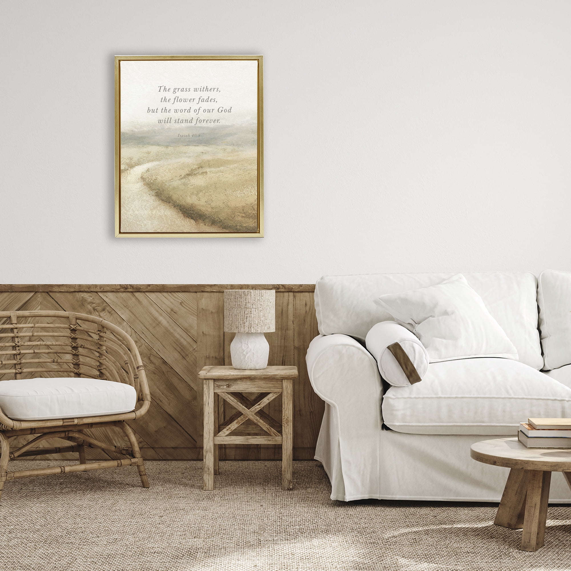 Stupell Industries Word Of God Isaiah Proverb Gold Framed Floater Canvas Wall Art, design by John Spaeth
