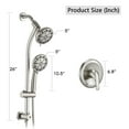thumbnail image 5 of Proox  Drill-Free 5" Rain Shower Handheld Showerhead Combo Stainless Steel Slide Bar(Valve Included) - 5 Brushed Nickel Brushed, 5 of 5