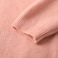 thumbnail image 4 of Wang6 Women Lightweight Cropped Cardigans Sweaters Trendy Long Sleeve Button Knit Sweater Fall Crew Neck Double Buttons Knitted Outwear Tops Pink One Size, 4 of 7