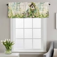 thumbnail image 4 of Spring Flowers Window Valance for Kitchen, Country Bird House Fence White Daisy Leaf Beige Rod Pocket Short Curtain for Small Windows, Light Filtering Decorative Valance, 42 x 18 Inch, 4 of 9