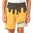 thumbnail image 4 of JAJAHO Boys Girls Athletic Shorts With Liner Ice Cream Printed Loose Fit 2 In 1 Running Shorts With Pockets For Unisex Kids 2-14Y, 4 of 4