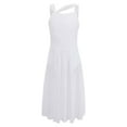 thumbnail image 3 of RUNQHUI Robe de Danse Lyrique Sans Manches pour Filles, Justaucorps Color Block pour Fête, Blanc 12, 3 of 8