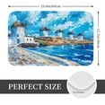 thumbnail image 2 of Pofeuu Greek Island Windmills Painting Print Flannel Doormats Rug16"x24"Rug Washable Doormats Indoor Outdoor Rugs for Layered Front Door Mats, Porch, Kitchen, Entryway, 2 of 7
