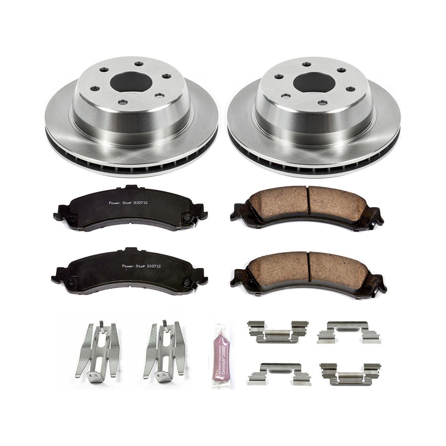 Power Stop Rear Stock Replacement Brake Pad and Rotor Kit KOE2046
