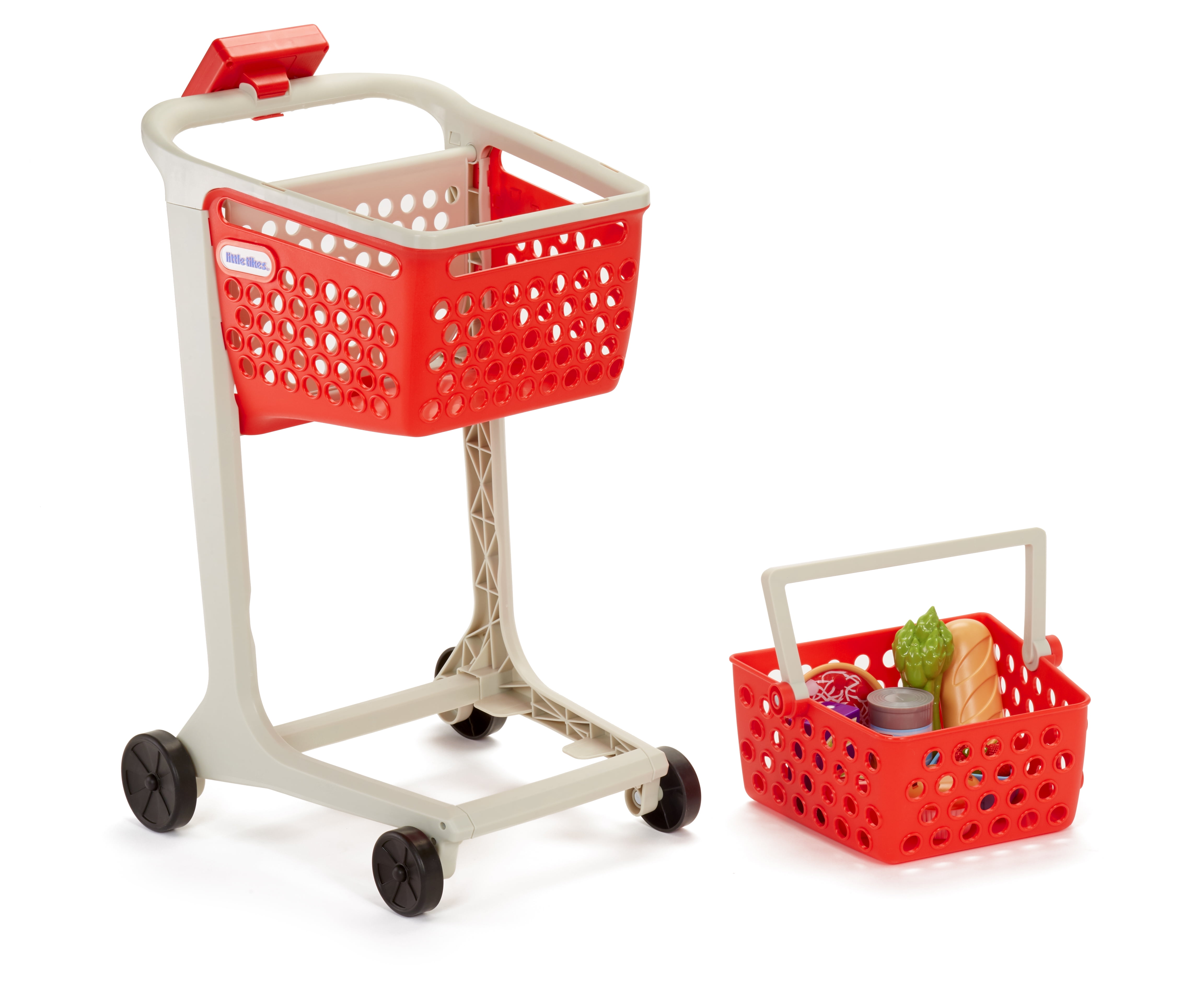 Kids and Toddler Pretend Play Shopping Cart With Groceries Durable Metal Sturdy for sale online 