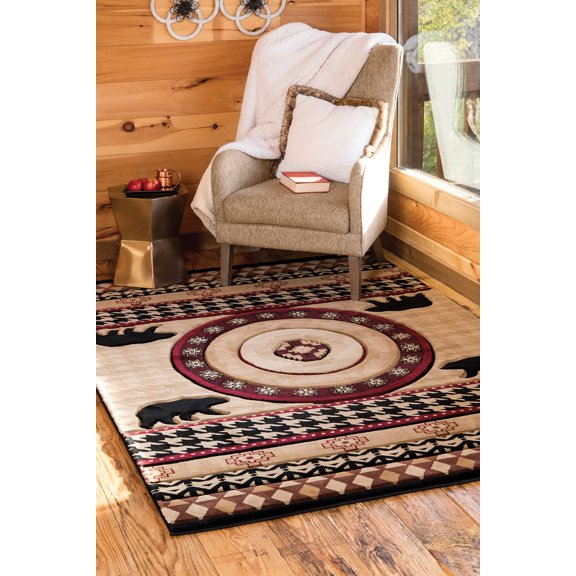 United Weavers Rustic Forest Benson Beige Hand-Carved Area Rug or Runner