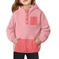 thumbnail image 5 of Tanghaowl Kids Sweatshirts Cute Hoodies for Girls Color Block Hooded Sweatshirt Girl Winter Warm Button Down Pullover Jackets for Cold Weather Pink 11-12 Years, 5 of 5