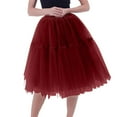 thumbnail image 3 of WRKEKC Flowy Skirts for Women Mesh Tulle Tiered Skirt with High Waist Elastic Band for Party Ball Gown Look, 3 of 3