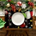 thumbnail image 4 of Smile Xmas Ball Merry Christmas Placemats Set of 4, 12x18 Inch Seasonal Winter Holiday Black Table Mats for Party Kitchen Dining Decoration, 4 of 6