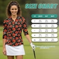 thumbnail image 7 of Uorisanigo Red Flower Women's Golf Shirt Relaxed Comfortable Quick Dry Athletic Polo Shirts 3/4 Roll Sleeve Breathable Polyester Spandex Fabric Womens Zipper Neck Workout Tops, 7 of 7