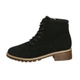 thumbnail image 2 of JUSLIO Boots for Women,Mid Heel Fashion Round Toe Lace Up Solid Color Casual Dress Boots Winter Fall Martin Boots, 2 of 5