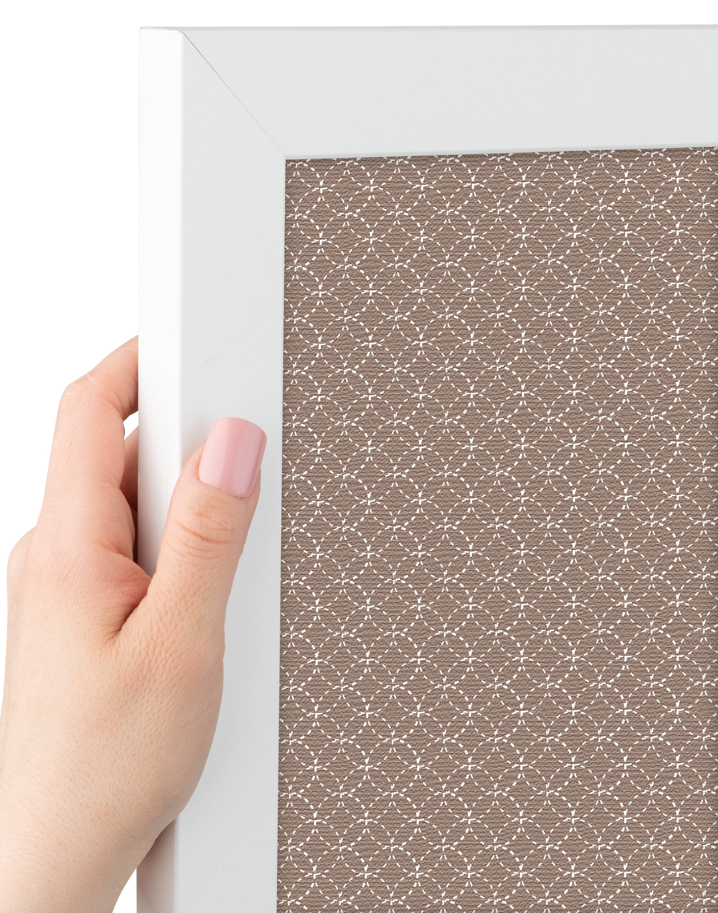 PinPix 14x14 Custom Cork Bulletin Board Brown Circles Poster Board Has a Fabric Style Canvas Finish, Framed in Brown Circles, by ArtToFrames (PinPix-492)