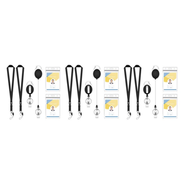 tamizeot 2pcs Waterproof PVC Made Card Holders For Stable Fixation Badge Tether With Badge Holder Badge Reel 3Set
