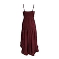 thumbnail image 6 of Iyufng Womens Solid Color Ruffled Spaghetti Straps Dresses Sleeveless Fitted Pleated Casual Dress, 6 of 6