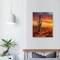 thumbnail image 3 of ONETECH - Natural Landscape Paintings Wall Art Sunset with Saguaros in Sonoran Desert 5 Pieces Picture Print on Canvas for Modern Home Decoration 16x20in, 3 of 4