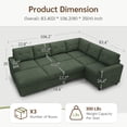 thumbnail image 2 of Marrber 106.2” 7-Seater Corduroy Sectional Sleeper Sofa with Pull Out Bed, U-Shaped Large Couch with Reversible Storage for Living Room, Green, 2 of 12