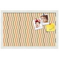 thumbnail image 2 of PinPix 22x14 Custom Cork Bulletin Board Multi Color Waves Poster Board Has a Fabric Style Canvas Finish, Framed in Multi Color Waves, by ArtToFrames (PinPix-565), 2 of 6