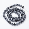 thumbnail image 3 of 1Strand Natural Snowflake Obsidian Beads Strands Round 6mm Hole: 0.8mm about 60pcs/strand 15~16 inch, 3 of 3