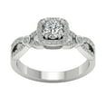 thumbnail image 2 of Square Halo Twisted Shank Diamond Wedding Ring 2.1 Ct Diamond 14K White Gold Over, 2 of 2