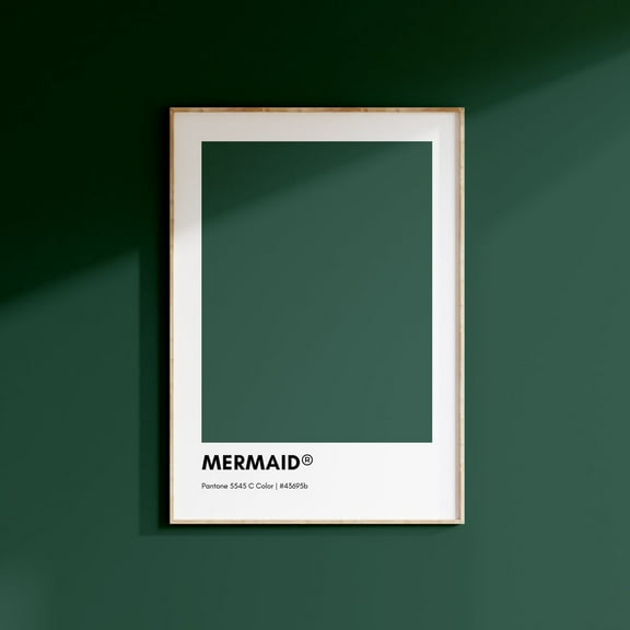 Mermaid Green Pantone, Green Pantone Print Poster, Green Pantone Wall Art, Pantone Colors, Pantone Print, Color Swatch Wall Art, Modern Wall Decor, 8x12 UNFRAMED