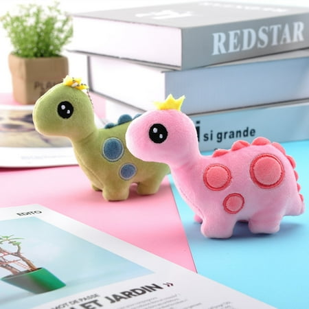 

Gwong Mini Cute Cartoon Crown Dinosaur Soft Plush Doll Hanging Toy Bag Pendant Decor