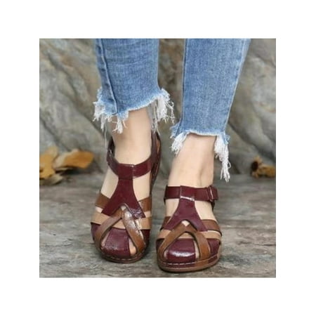 

Difumos Women Soft Orthopedic Sandals Comfy Closed Toe Mules Summer Slippers Flat Shoes