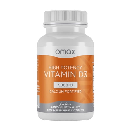 Omax3 Vitamin D3 5000 IU - Supports Immune Health, Bone and Muscle Strength, 30 Tablets