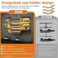 thumbnail image 4 of Yucurem 3-Tier Wall Mounted Wine Rack with LED Lights, 47.2" Metal Floating Bar Shelves with Upside-Down Glass Holder, Large Liquor Bottle Display Storage Shelf for Home Bar Dining Room Cafe Decor, 4 of 9
