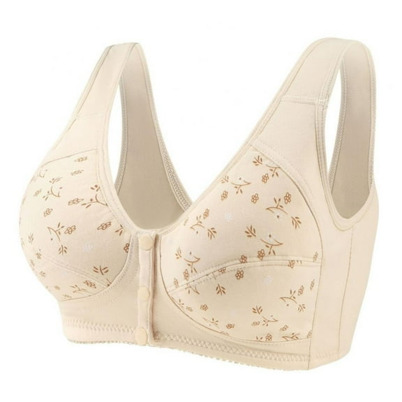 Xmarks Front Closure Bras for Women No Underwire Padded - Comfortable Push Up Simple Brassiere,Cotton Wirefree Bra, Everyday Bra
