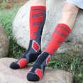 thumbnail image 4 of 1 Pair Anti-Slip Moisture Absorption Color Matching Ribbed Cuffs Long Tube Sports Socks Unisex Cotton Snowboard Cycling Ski Socks, 4 of 10
