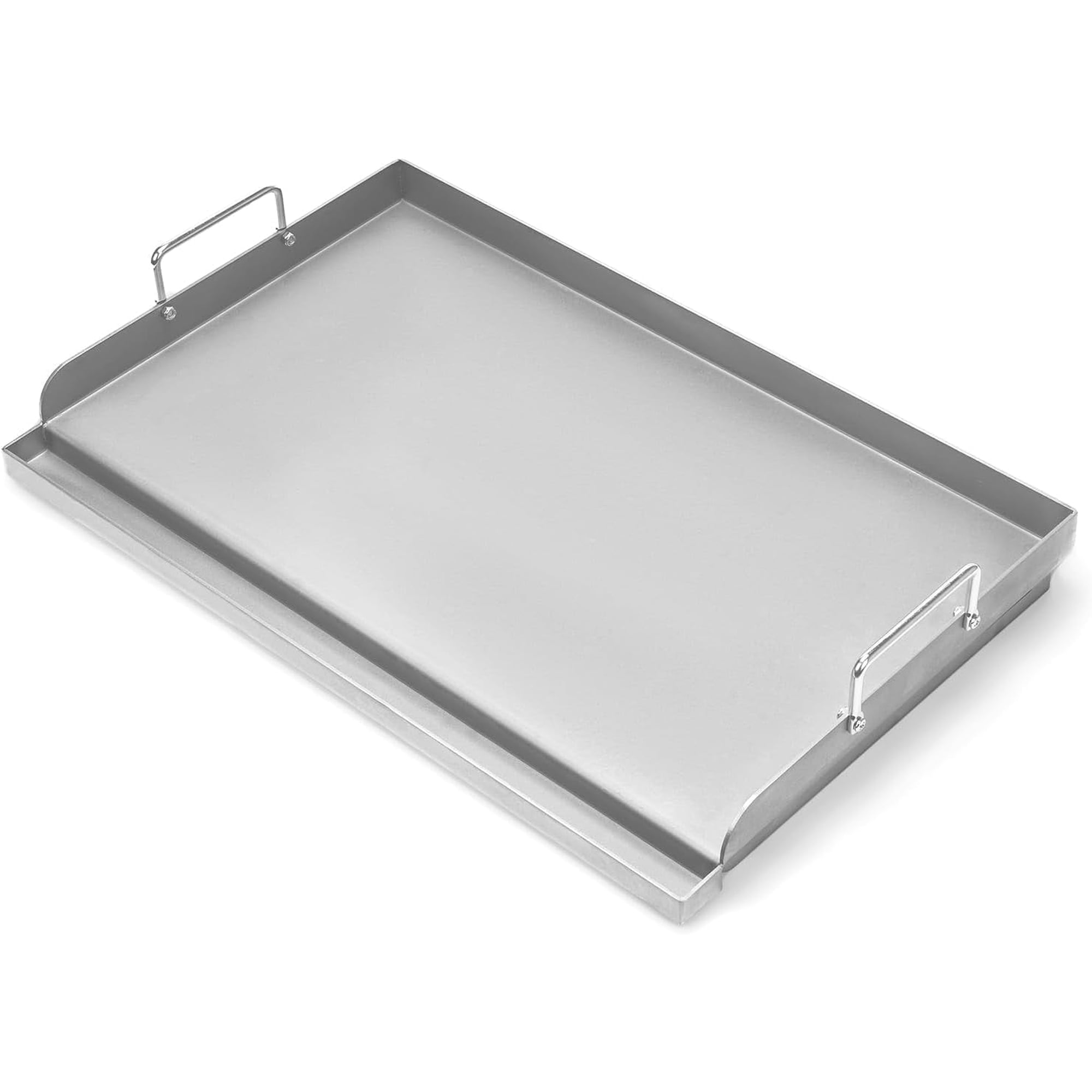 Cooking Griddle for Gas Grill,25"x16" Flat Top Plate Insert with Grease Groove and Handles for Gas