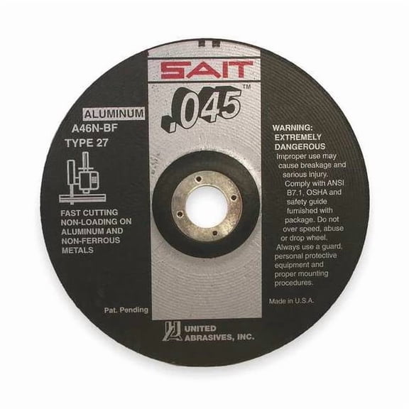 United Abrasives/Sait Abrsv Cut Whl,4-1/2 Dx0.045In T,7/8In AH 22345