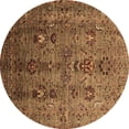 thumbnail image 1 of Ahgly Company Indoor Round Oriental Brown Industrial Area Rugs, 4' Round, 1 of 4