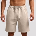 thumbnail image 4 of Men's Big & Tall 5" 7" 9" Jacquard Sweat Shorts - Pull On Soft Lounge Drawstring Sweatpant Athletic Gym Workout Short with Pockets Size M-5XL Beige, 4 of 6