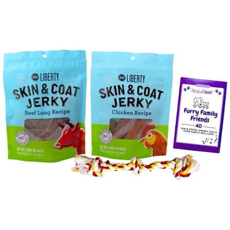 Skin & Coat Jerky Dog Treats 2 Flavors (1) Each: Beef Lung, Chicken | MerlinsMart Zine   Rope Toy | Bixbi Liberty
