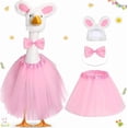 thumbnail image 3 of Porch Goose Outfits, Outdoor White Goose Statue with Costume set Garden Decor, for Holiday Porch ,Gooses Clothes Yard Accent for Home Decors Housewarming Gifts, 3 of 4