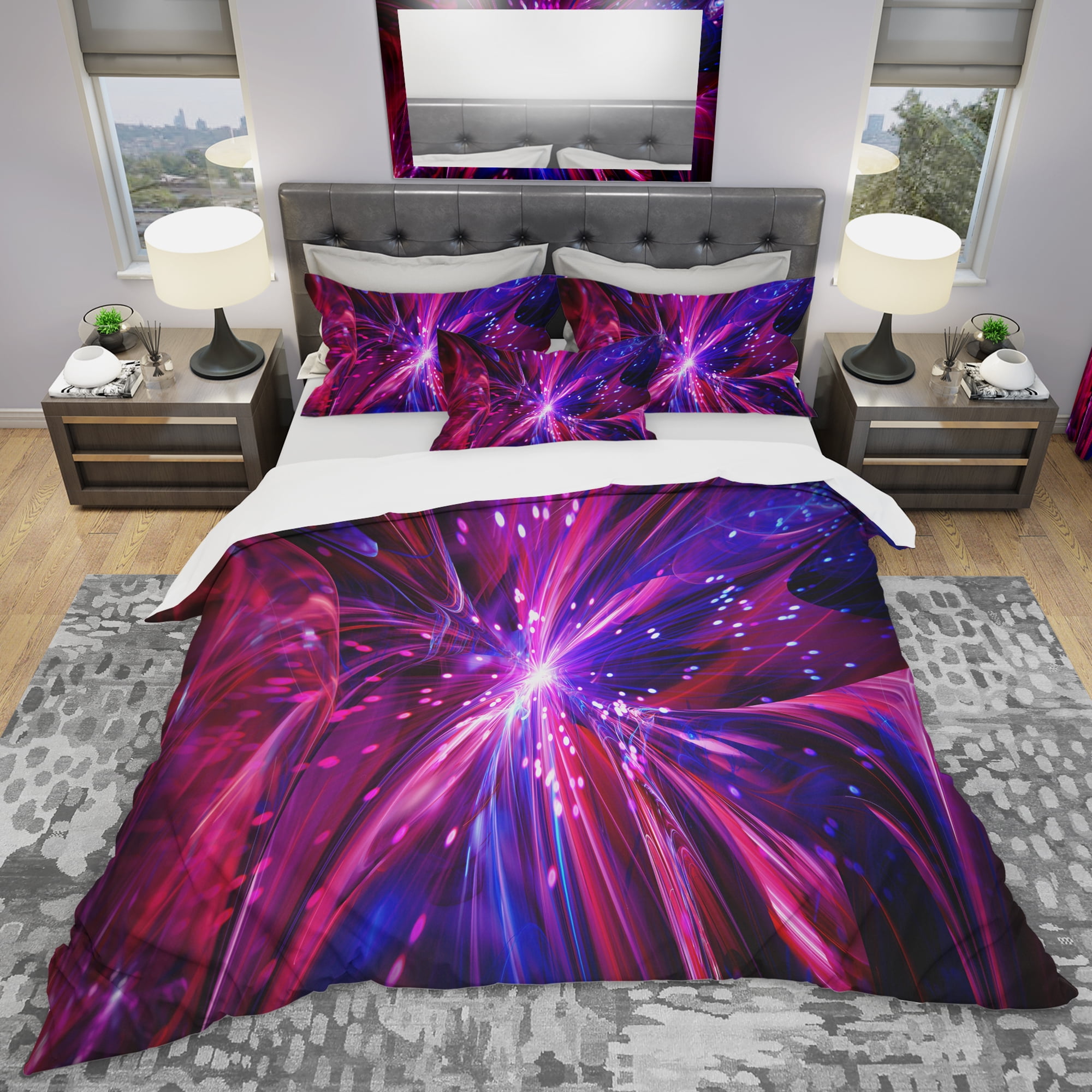 Designart 'Pink and Purple Dreams Come True' Modern & Contemporary Duvet Cover Set