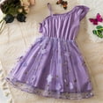 thumbnail image 4 of THDHVS Summer Dresses for Kids,Girls Casual Dresses,Girls' Summer Short Sleeve Ruffled Round Neck Lace Embroidery Mesh Princess Bow Skirt, 4 of 7
