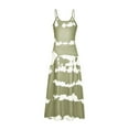 thumbnail image 5 of Summer Saving Wycnly Dresses for Women 2024 Plus Size Spaghetti Strap Beach Boho Camisole Long Dresses Sleeveless V-Neck Striped Print Summer Maxi Sun Dress Beige S Up to 65% off, 5 of 5