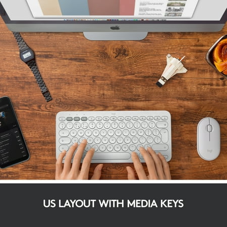 Logitech - K380 TKL Wireless Bluetooth Scissor Keyboard for Mac with Compact Slim Profile - Off-White