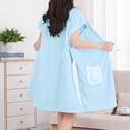 thumbnail image 5 of Shrysg Women's Terry Home Cloth Bathrobe Short Sleeve Absorbent Quick Dry Pajamas with Waist Belt and Pocket Light Blue, 5 of 7