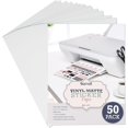 thumbnail image 1 of SHIQI-50 Pack Matte White Sticker Paper 8.5x11 inch Inkjet Laser Printable Vinyl Full Size Sticker Paper, Adhesive Label Sheets, Bulk Sticker Paper, 1 of 4